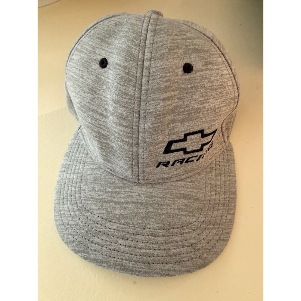 Chevrolet Racing Flexfit Gray Stretch‎ Hat Cap One Size Embroidered Bowtie Logo